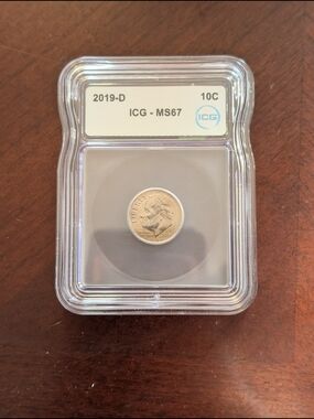 2019-D Roosevelt Dime ICG MS67 Graded Coin - Silver Tone